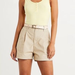 Pleated Utility high waisted shorts
